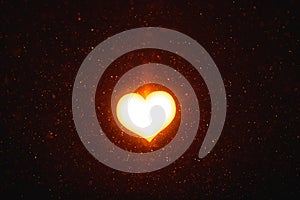 glowing heart light with shiny particles