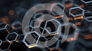 glowing hexagonal network abstract