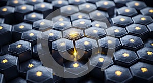 Glowing Hexagonal Network: Abstract Technology Background