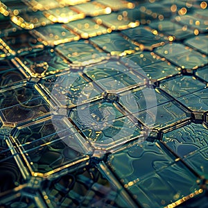 Glowing Hexagonal Network, generative ai