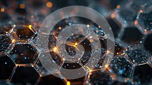 glowing hexagonal network structure