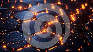 Glowing hexagonal pattern background