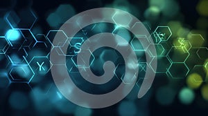 glowing hexagons abstract background