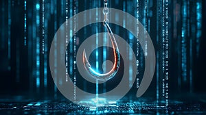 Glowing Hook Visualizing Phishing Attempt Concept photo