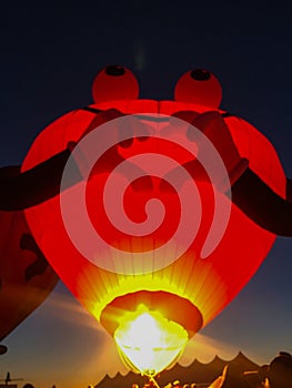 Glowing hot air balloon at Wisconsin festival