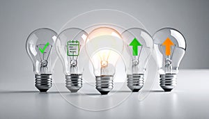 Glowing Idea Bulb Symbolizing Growth and Success