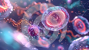 Glowing illustration of a cell.