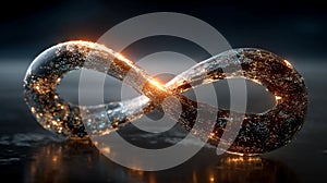 Glowing Infinity Symbol on Dark Background