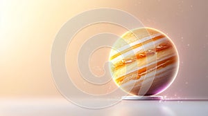 Glowing Jupiter Planet Lamp on Stand photo