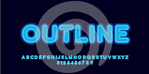 Glowing layered blue font style design templates