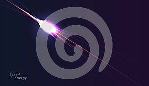 Glowing lighr arrow sparcle on dark background