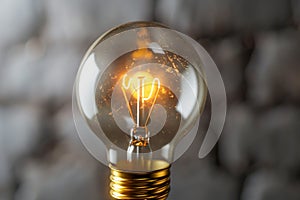 Glowing light bulb.Concept of big ideas inspiration, innovation, invention, effective thinking