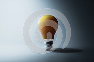 Glowing light bulb in dark.creativity inspiration concept