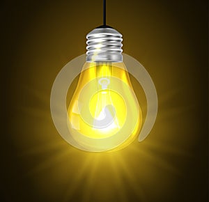 Glowing light bulb vector