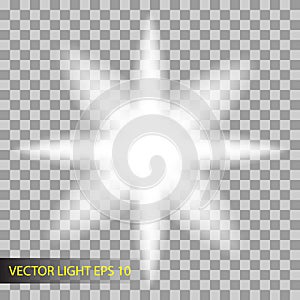 Glowing light effect on tranparant background. vector illustration - blur in the lighting
