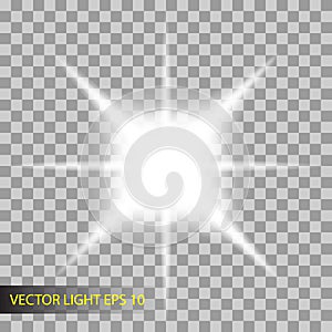 Glowing light effect on tranparant background. vector illustration - blur in the lighting