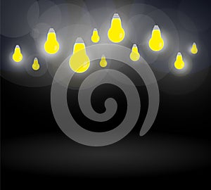 Glowing light flashbulb design