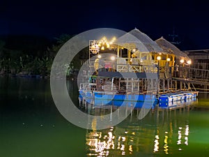 Glowing light up Beautiful built structure at night Khao Rang Hill old phuket town phuket thailand