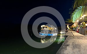 Glowing light up Beautiful built structure at night Khao Rang Hill old phuket town phuket thailand