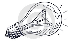 Glowing lightbulb, symbolizing bright ideas and creative solutions, vector design Generative AI