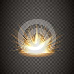 Glowing lights effect, flare, explosion and shining stars