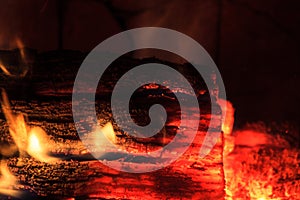 Glowing Log in a Dying Fire