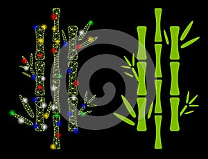 Flare Mesh Carcass Bamboo Icon with Flare Spots