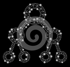 Flare Mesh Network Binary Tree with Light Spots