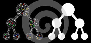 Flare Mesh 2D Binary Tree Icon with Flare Spots