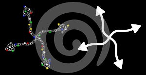 Flare Mesh 2D Curve Arrows Icon with Flare Spots