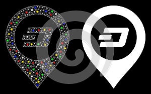Glowing Mesh 2D Dash Map Pointer Icon with Flash Spots