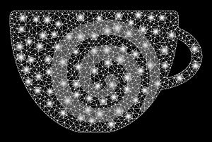 Glowing Mesh 2D Tea Cup with Flash Spots