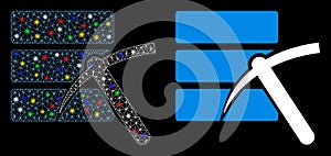 Flare Mesh Wire Frame Data Mining Icon with Flare Spots