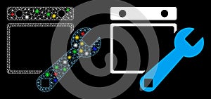 Flare Mesh Wire Frame Date Setup Icon with Flare Spots