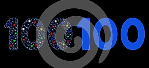 Flare Mesh 2D 100 Digits Text Icon with Flare Spots