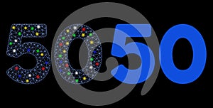 Flare Mesh 2D 50 Digits Text Icon with Flare Spots