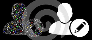 Flare Mesh Wire Frame Edit User Icon with Flare Spots