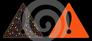 Flare Mesh Wire Frame Error Icon with Flare Spots