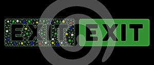 Flare Mesh Wire Frame Exit Label Icon with Flare Spots