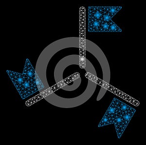 Bright Mesh 2D Flags with Flash Spots