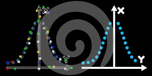 Flare Mesh Carcass Gauss Plot Icon with Flare Spots