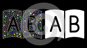Glowing Mesh Carcass Handbook Icon with Flash Spots
