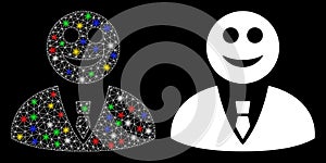 Flare Mesh Network Happy Manager Icon with Flare Spots