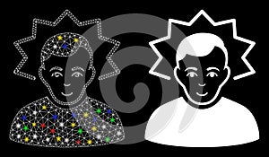 Flare Mesh Network Inventor Icon with Flare Spots