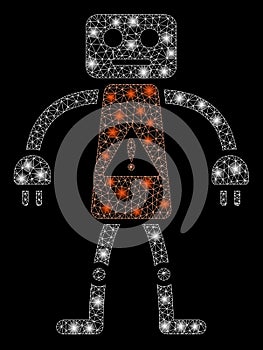 Glowing Mesh Network Robot Danger with Flash Spots