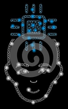 Flare Mesh Carcass Neural Computer Interface with Light Spots