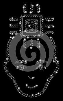 Flare Mesh Wire Frame Neural Computer Interface with Flash Spots