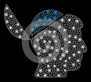Flare Mesh Wire Frame Open Brain with Flare Spots