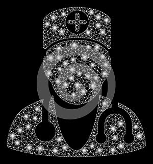 Bright Mesh Network Physician with Flare Spots