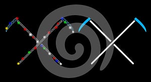 Flare Mesh Network Scythes Icon with Flare Spots